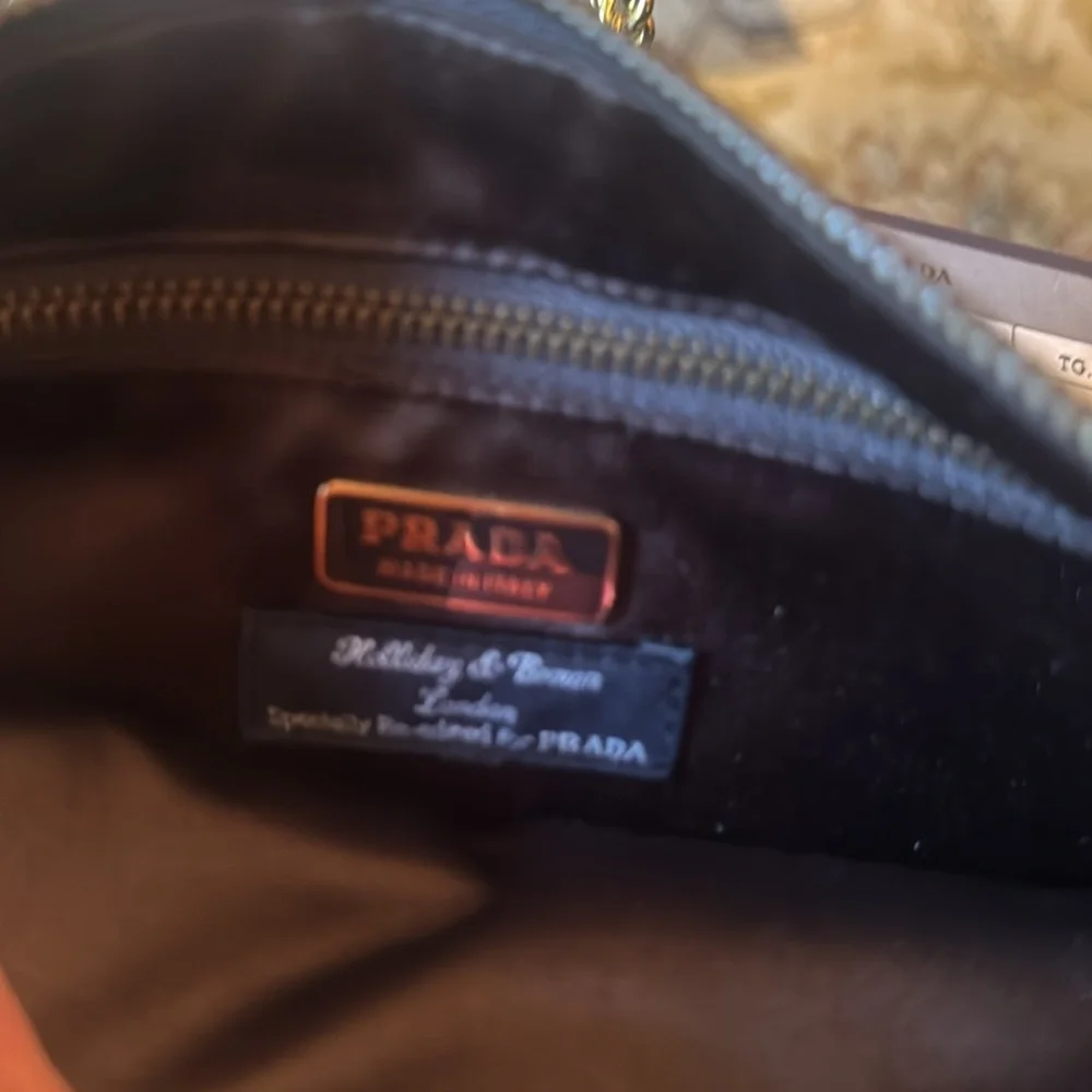 Prada  holiday, and Brown re-ordered  for Prada blue gold geometric design